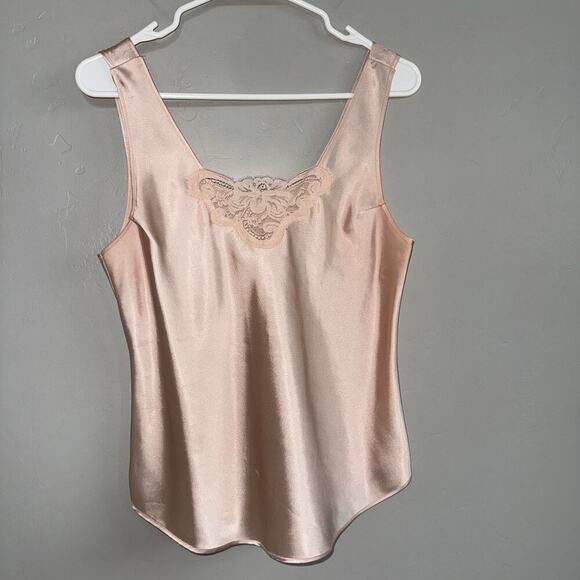Judith Hart Intimate Apparel Vintage Pink Lace Cami Top Woman’s Sz M Style 9224 - Picture 7 of 7
